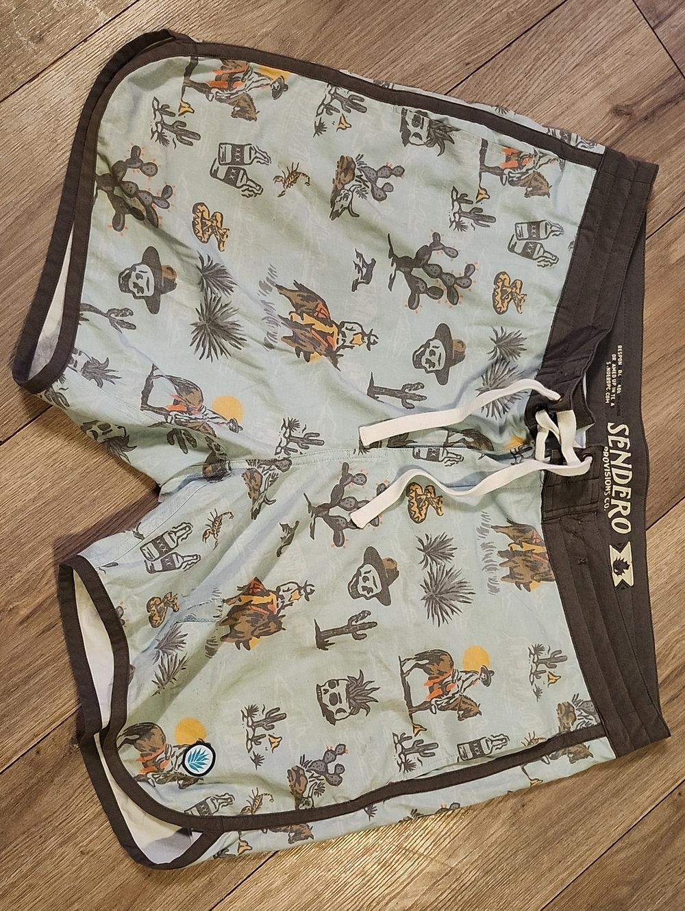 Sendero Light Blue Desert Print Board Shorts- 36